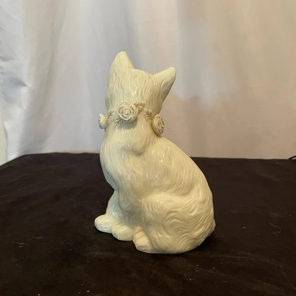 Cat Figurine Formalities Baum Bros White Gold Kitty Kitten Figure 24kt Ceramic - Picture 3 of 10